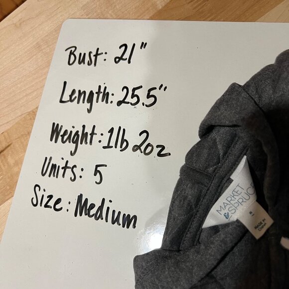 Market & Spruce Quilted Hooded Button Pullover Sweatshirt Gray Size Medium NWT - Picture 10 of 10